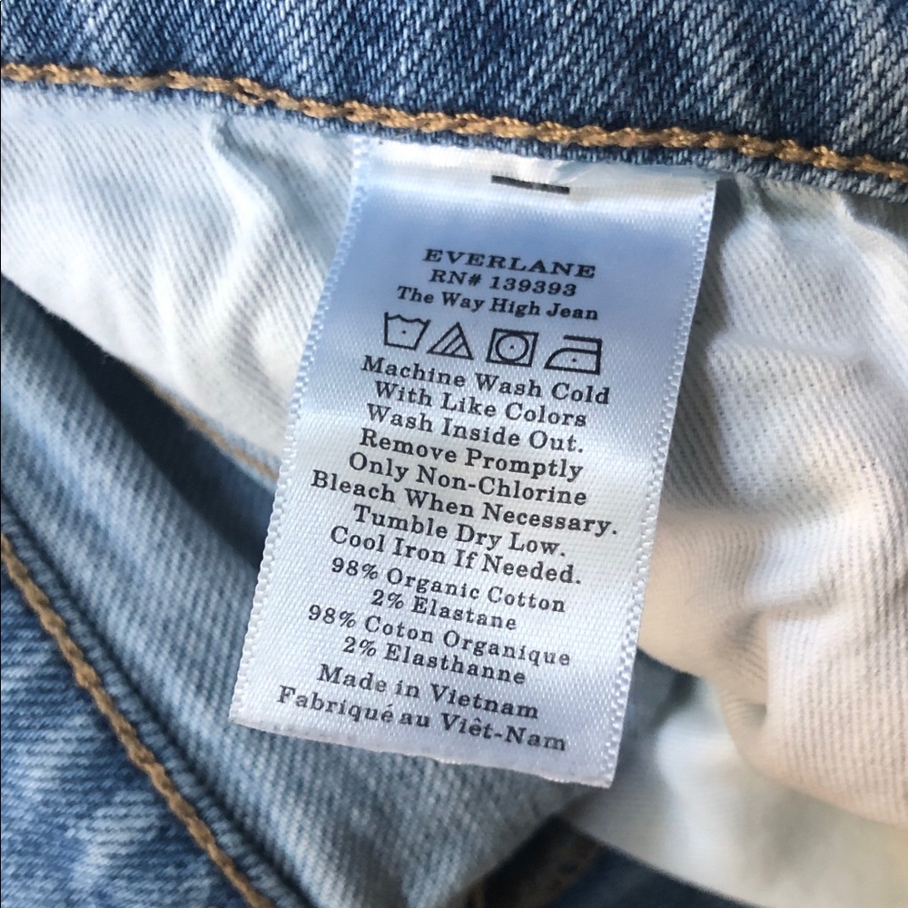 Everlane Way High Jean Organic Light Indigo Size 26 Regular - Picture 7 of 7